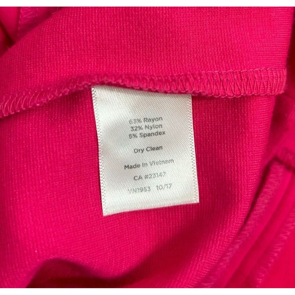 TALBOTS RSVP Hot Pink Sheath Pencil Sleeveless Dress w/ Ruffle Sz 14WP petite - Picture 10 of 10